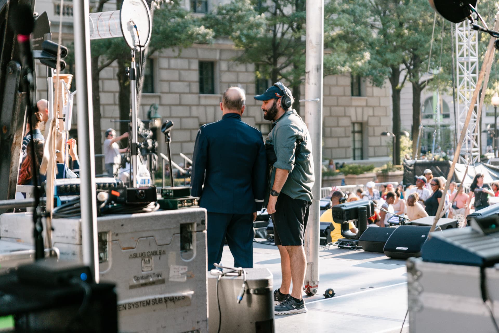 Crew working a live event production