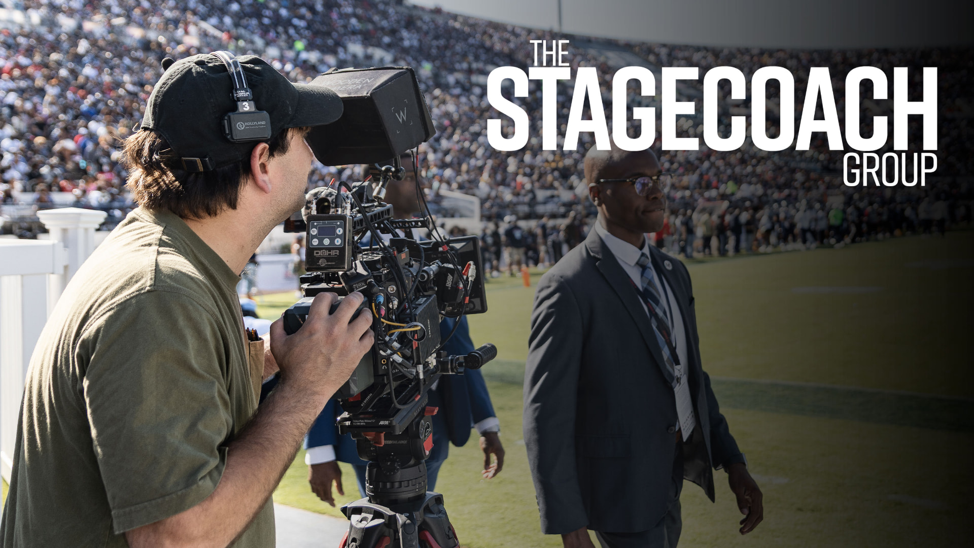 Stagecoach cinema operator shooting a live sideline broadcast